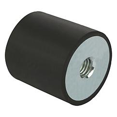 K0569 Kipp Rubber buffers steel or stainless steel, type C