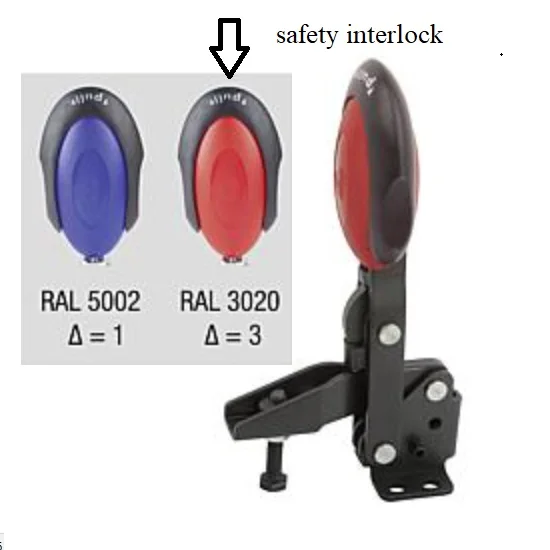 K0662 Kipp Toggle clamps vertical with safety interlock