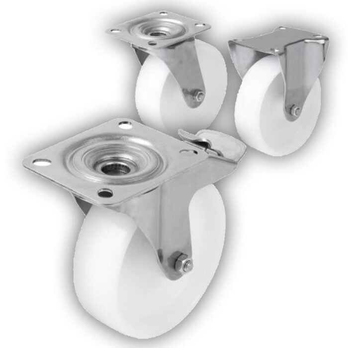 K1773 Kipp Swivel and fixed castors stainless steel, standard version