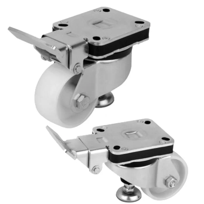 K1787 Kipp Elevating castors with integrated machine foot