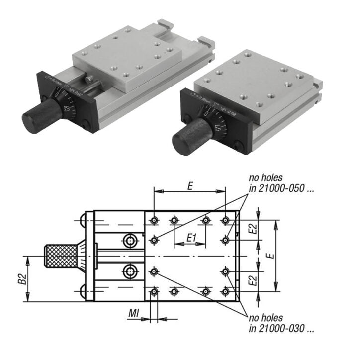 Norelem 21000 Dovetail slides with micrometer spindle