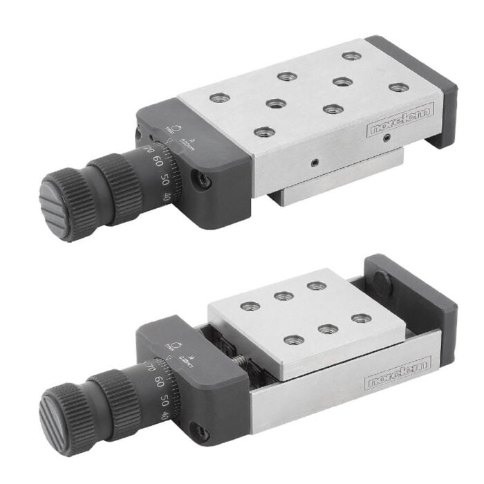 Norelem 21070 Precision slides roller mounted with micrometer spindle and location holes