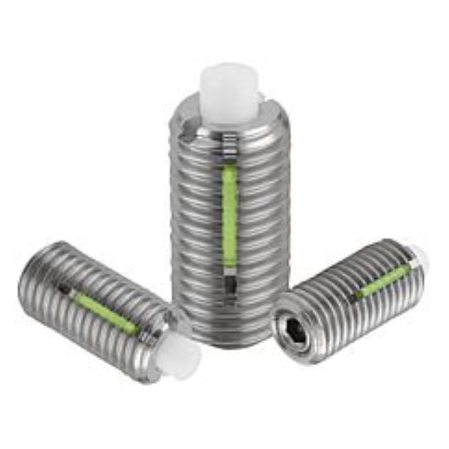 K1382 Kipp Spring Plungers With Hexagon Socket And Flattened Pom Thrust Pin Stainless Steel