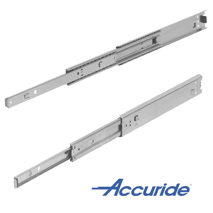 Norelem 21334-40 Telescopic slides, steel for side mounting, over-extension, load capacity up to 60 kg