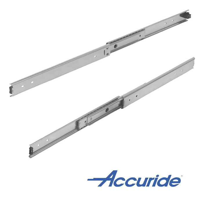 Norelem 21334-85 Telescopic slides, stainless steel for side mounting, full extension, load capacity up to 80 kg