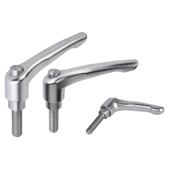 K0124 Kipp Clamping levers with protective cap external thread, stainless steel