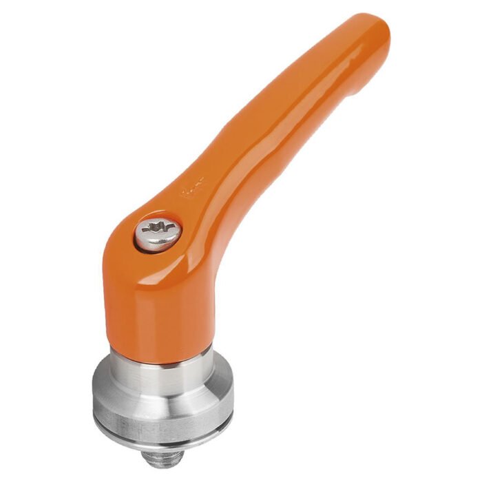 K1626 Kipp Zinc clamping lever with male thread and clamping force intensifier