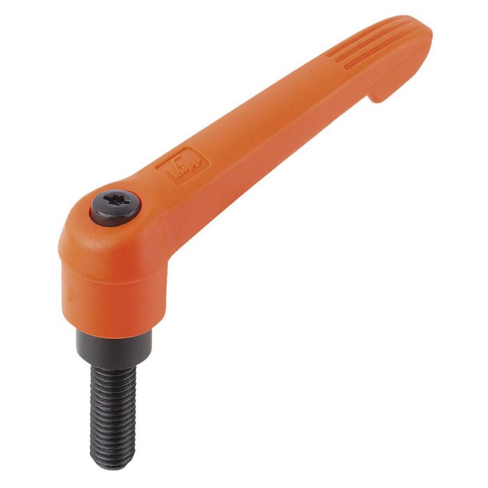 K0269 Kipp Clamping levers with plastic handle, external thread orange