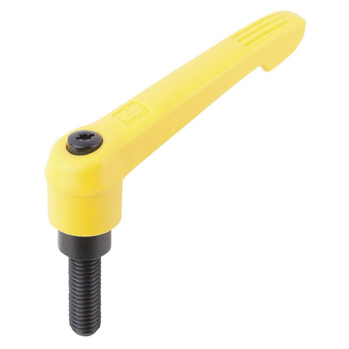 K0269 Kipp Clamping levers with plastic handle, external thread yellow