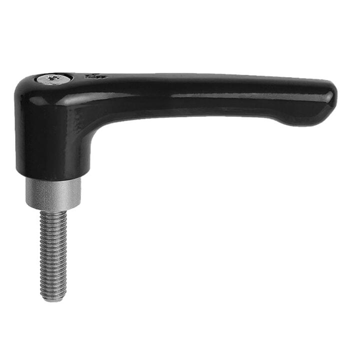 K0738 Kipp Clamping levers, flat, external thread, steel parts stainless steel