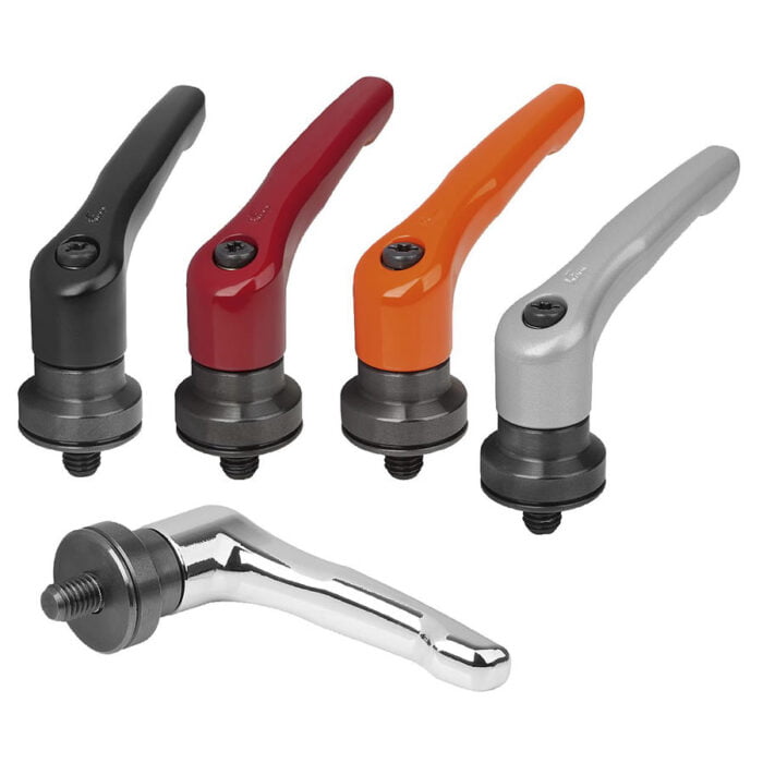 K1599 Kipp Zinc clamping lever with male thread and clamping force intensifier