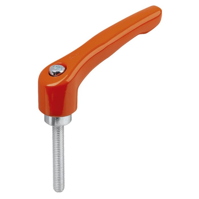 K1659 Kipp Clamping levers, zinc with external thread, steel parts trivalent blue passivated