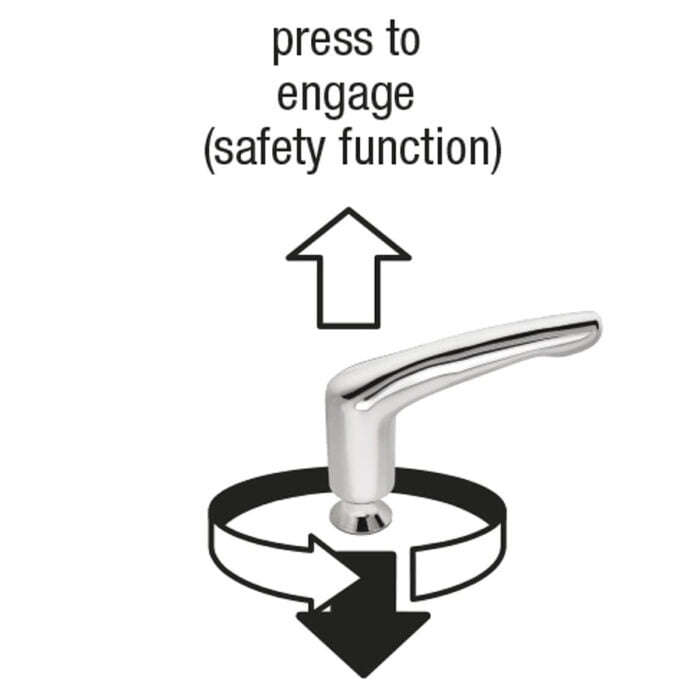 Kipp Novonox clamping lever - press to engage