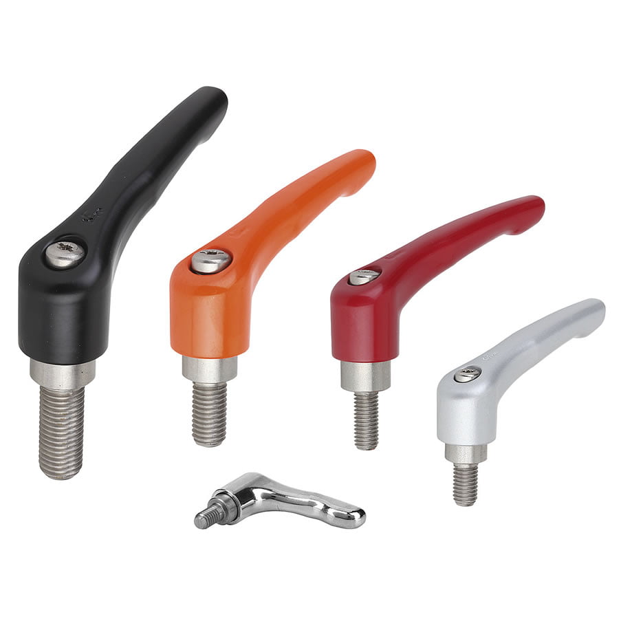 Norelem Clamping Levers External Thread Steel Parts Stainless