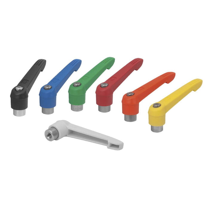 Norelem Clamping Levers With Plastic Handle Internal Thread Metal Parts Stainless Steel