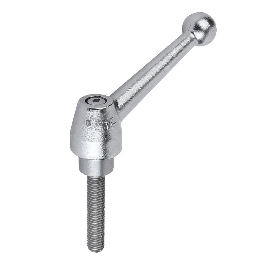 K0121 Kipp Clamping levers with external thread, stainless steel - Maxiloc