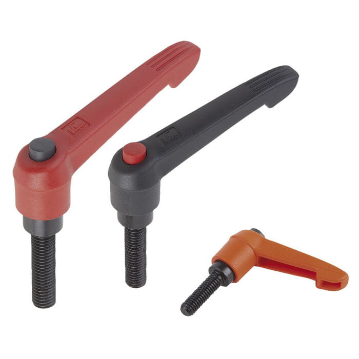 K0269 Kipp clamping levers with push button, external thread