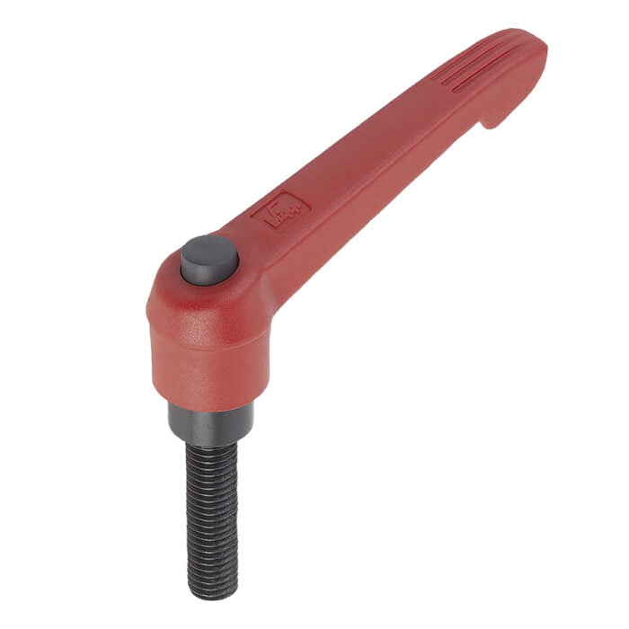 K0269 Kipp clamping levers with push button, external thread