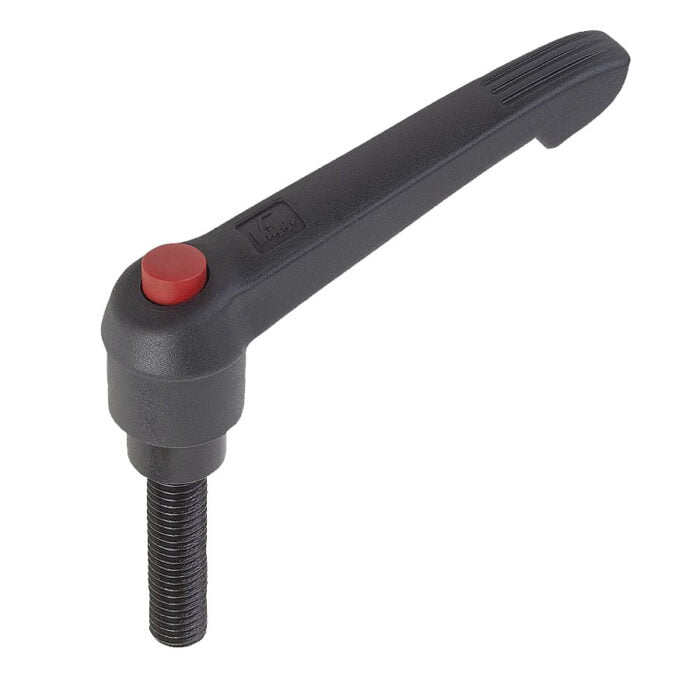 K0269 Kipp clamping levers with push button, external thread