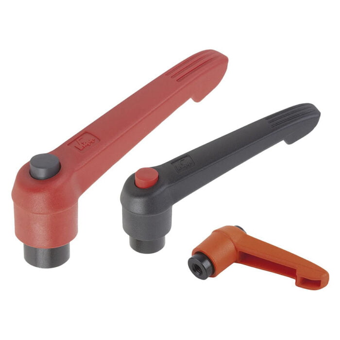 K0269 Kipp clamping levers with push button, internal thread