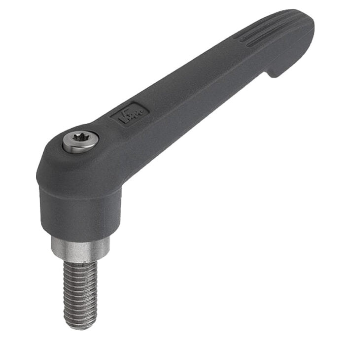 K0270 Kipp Clamping levers antibacterial, external thread, plastic grip, metal parts stainless steel