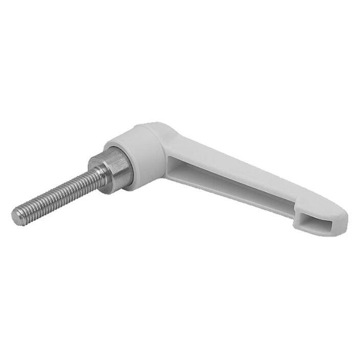 K0270 Kipp Clamping levers with plastic handle, external thread, steel parts stainless steel