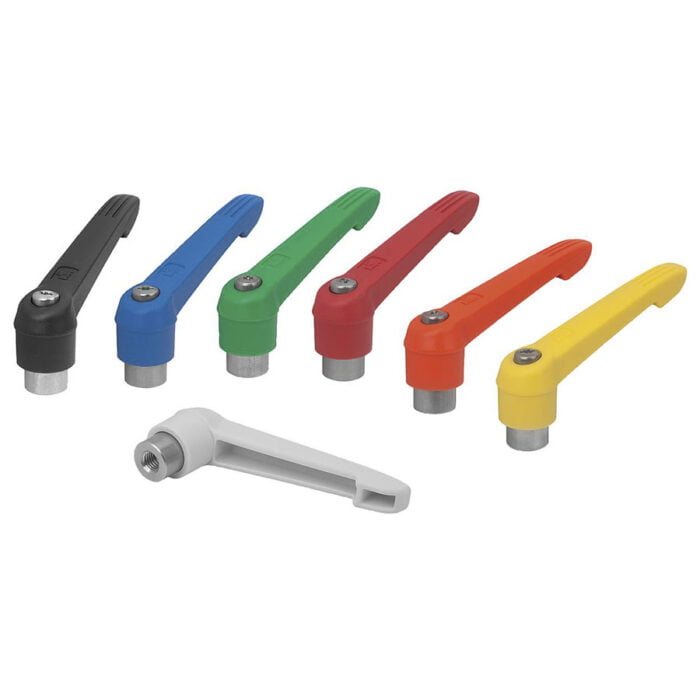 K0270 Kipp Clamping levers with plastic handle, internal thread, steel parts stainless steel