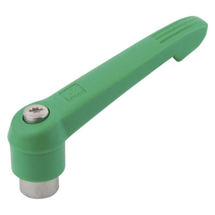 K0270 Kipp Clamping levers with plastic handle, internal thread, steel parts stainless steel green