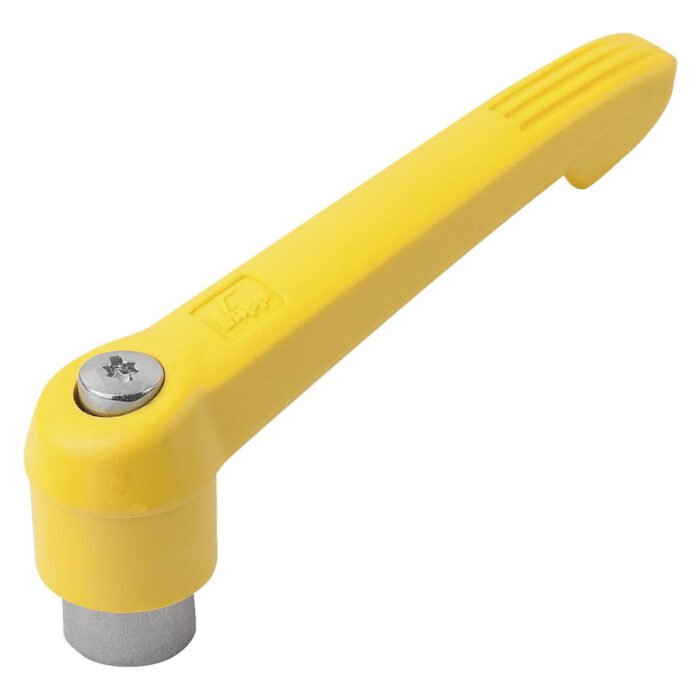 K0270 Kipp Clamping levers with plastic handle, internal thread, steel parts stainless steel yellow