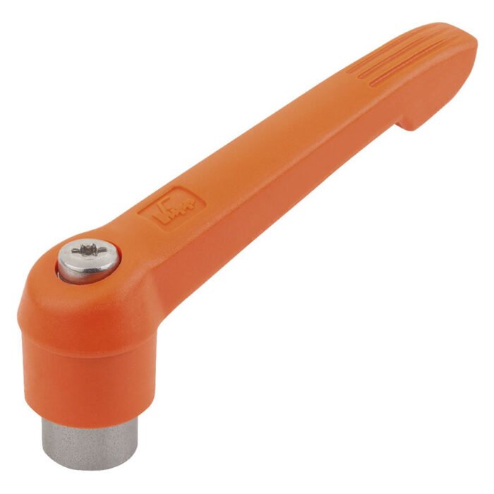 K0270 Kipp Clamping levers with plastic handle, internal thread, steel parts stainless steel orange