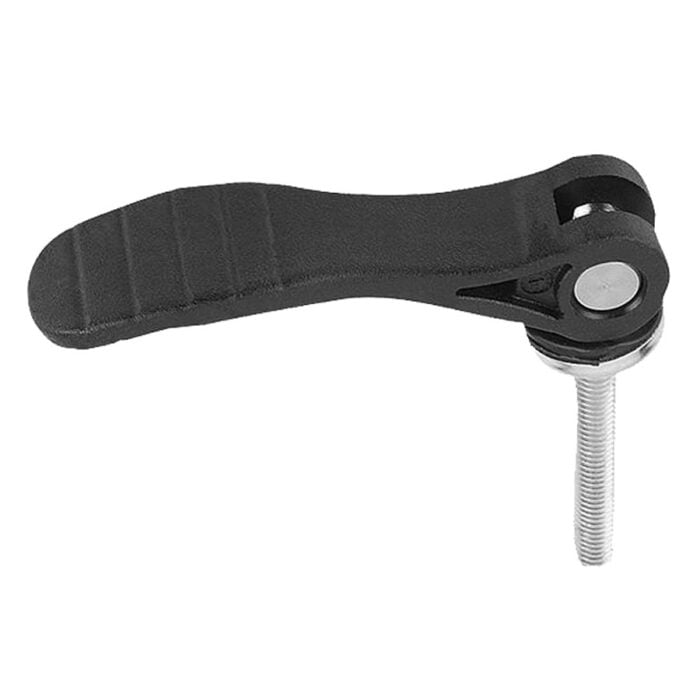 K0646 Kipp Cam levers with plastic handle internal and external thread, steel or stainless steel