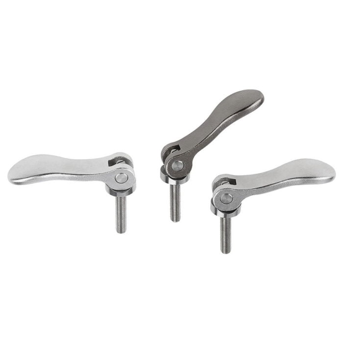 K0647 Kipp Cam levers adjustable external thread, stainless steel, thrust washer stainless steel