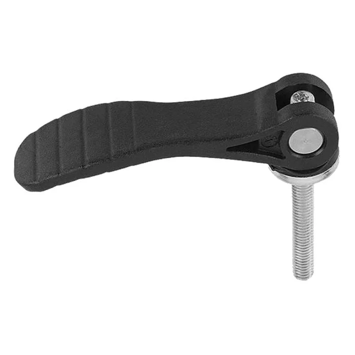 K0648 Kipp cam levers adjustable, plastic handle, external thread, steel or stainless steel