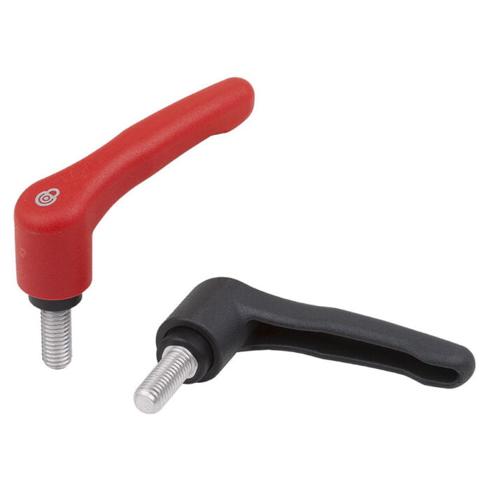 K1553 Kipp clamping levers, plastic with safety function with male thread