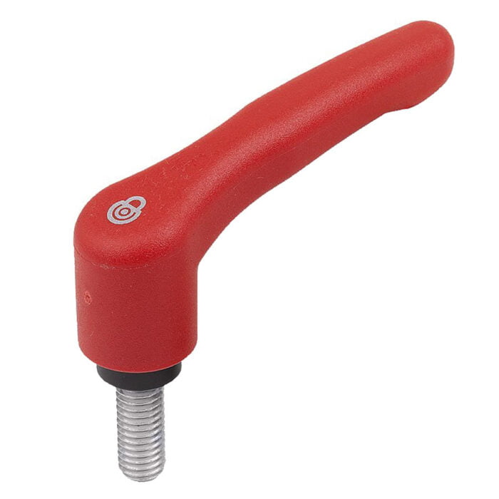 K1553 Kipp clamping levers, plastic with safety function with male thread