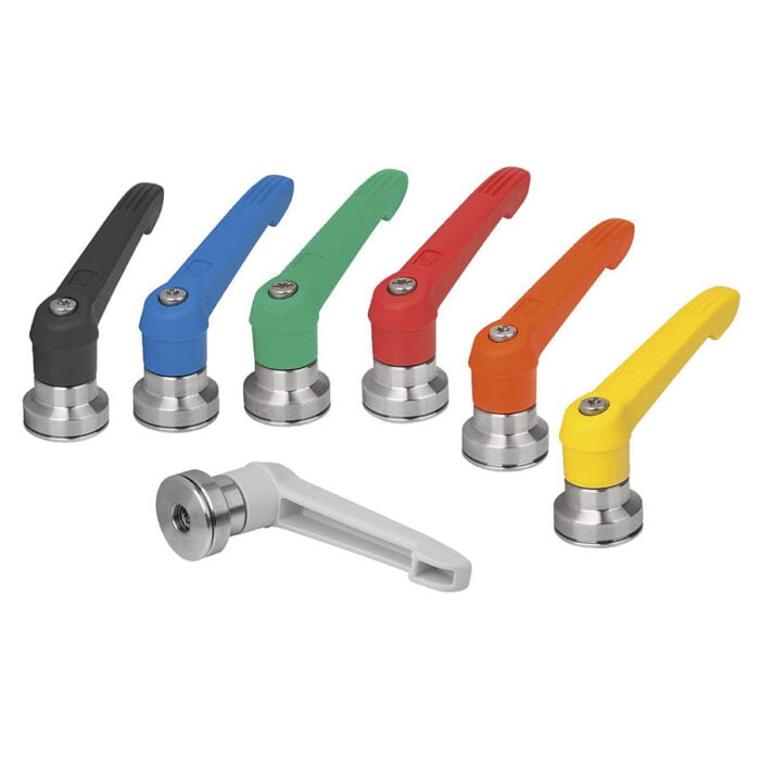 K1598 Kipp plastic clamping lever with female thread and clamping force intensifier