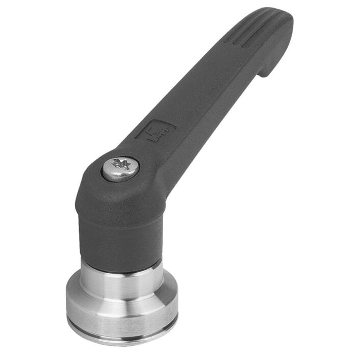 K1598 Kipp plastic clamping lever with female thread and clamping force intensifier black