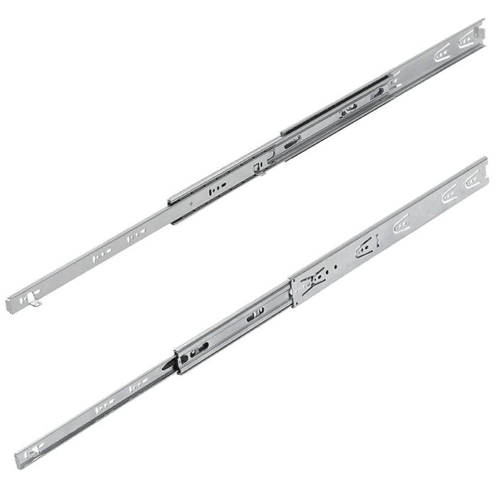 K1579 Kipp Telescopic slides, steel for surface mounting, over-extension, load capacity up to 60 kg