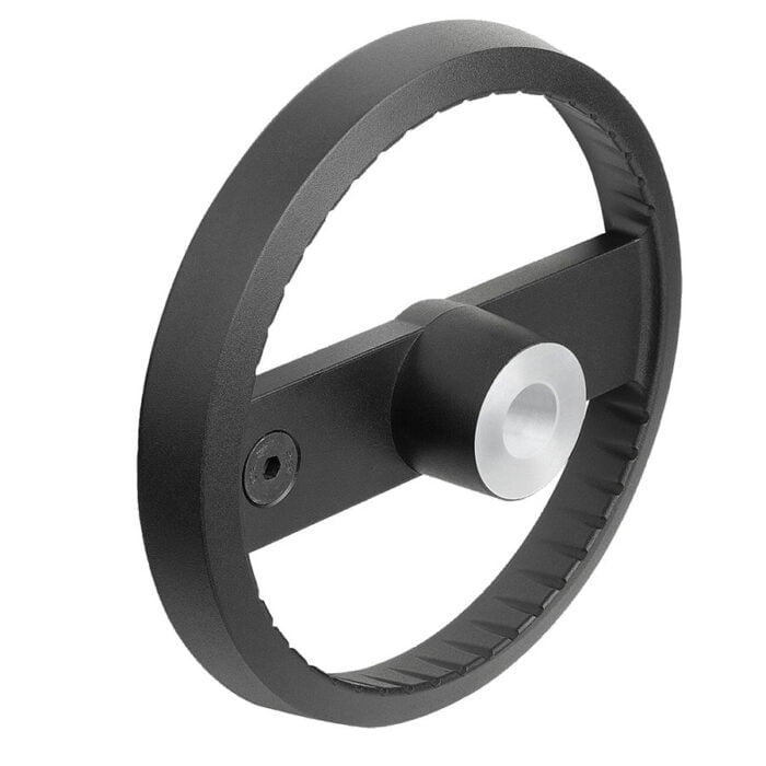 K1523_E Kipp 2-spoke handwheels, aluminium, without grip, Form E with reamed hole