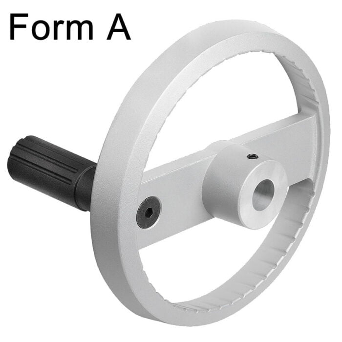 K1524_A Kipp 2-spoke handwheels, aluminium, with revolving cylinder grip, Form A with reamed hole and transverse bore