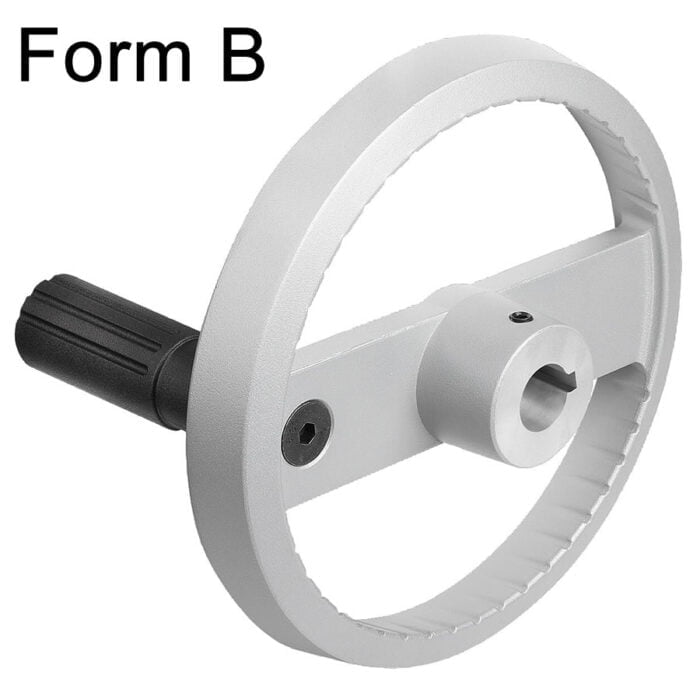 K1524_B Kipp Disc handwheels, aluminium with revolving cylindrical grip, Form B with reamed hole, keyway and transverse bore