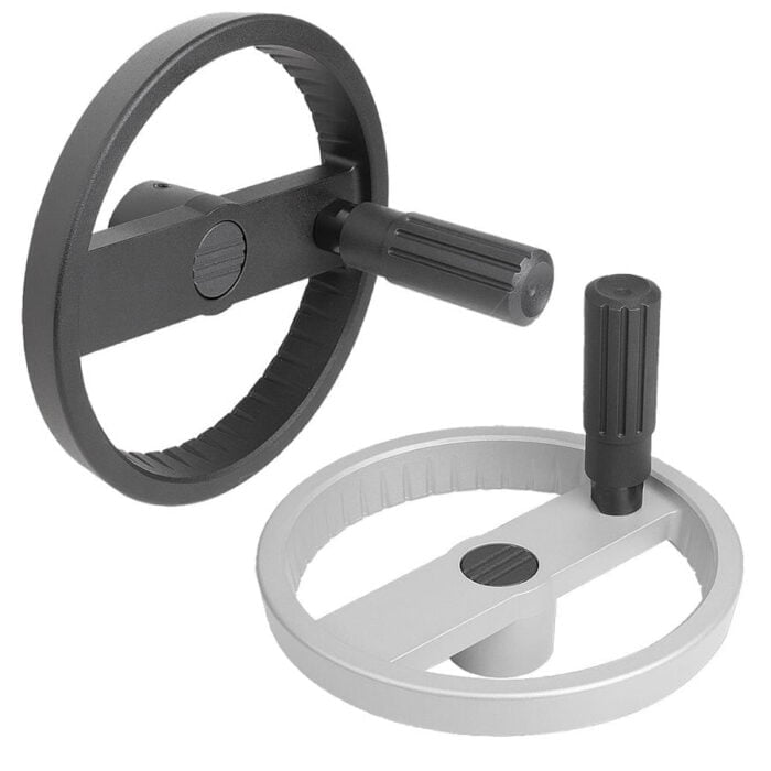 K1524 Kipp 2-spoke handwheels, aluminium with revolving cylinder grip