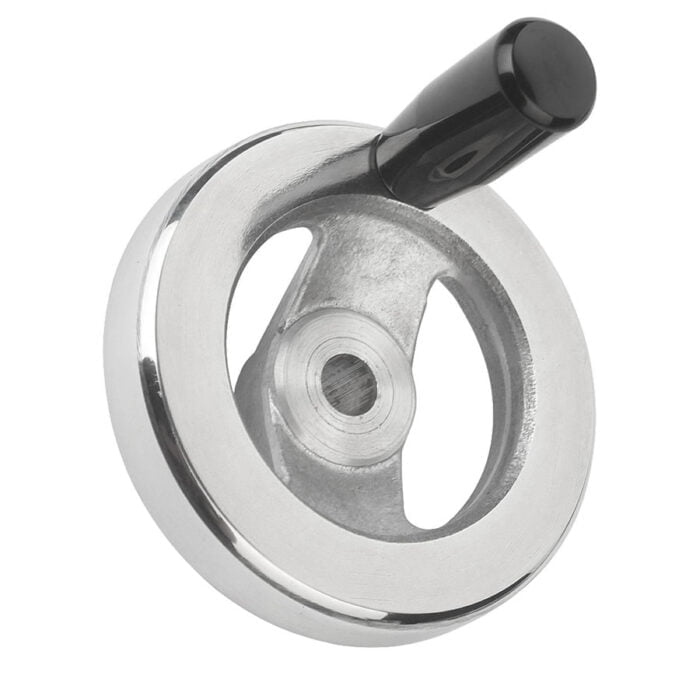 K0162_MDG Kipp Handwheels 2-spoke, aluminium, flat rim, revolving grip