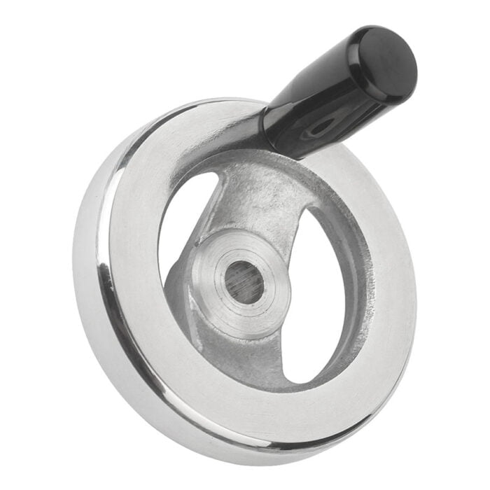 K0162_MFG Kipp Handwheels 2-spoke, aluminium, flat rim, fixed grip