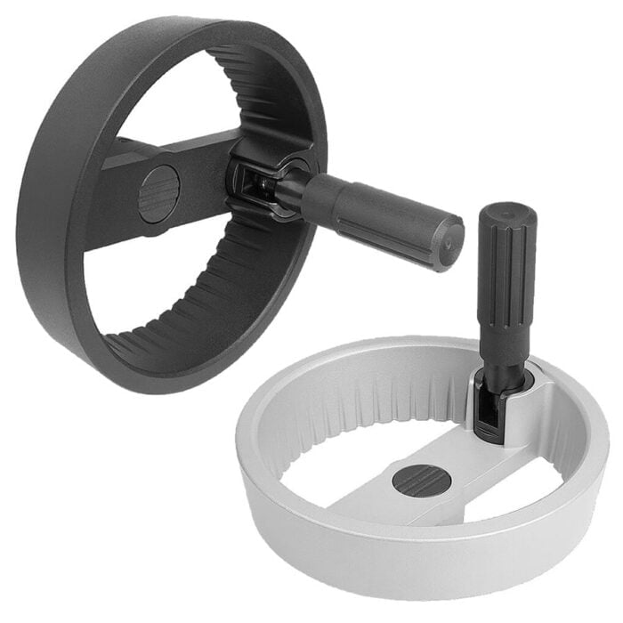K1525 Kipp 2-spoke handwheels, aluminium with fold-down cylinder grip