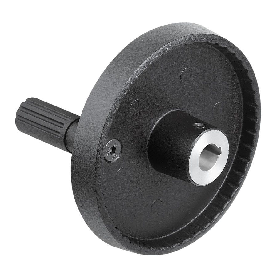 K1521_B Kipp Disc Handwheels, Aluminium With Revolving Cylindrical Grip ...