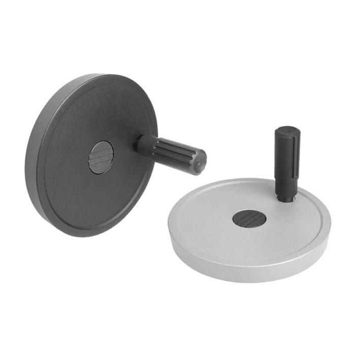 K1521_C Kipp Disc handwheels, aluminium with revolving cylindrical grip, Form C with reamed hole and keyway