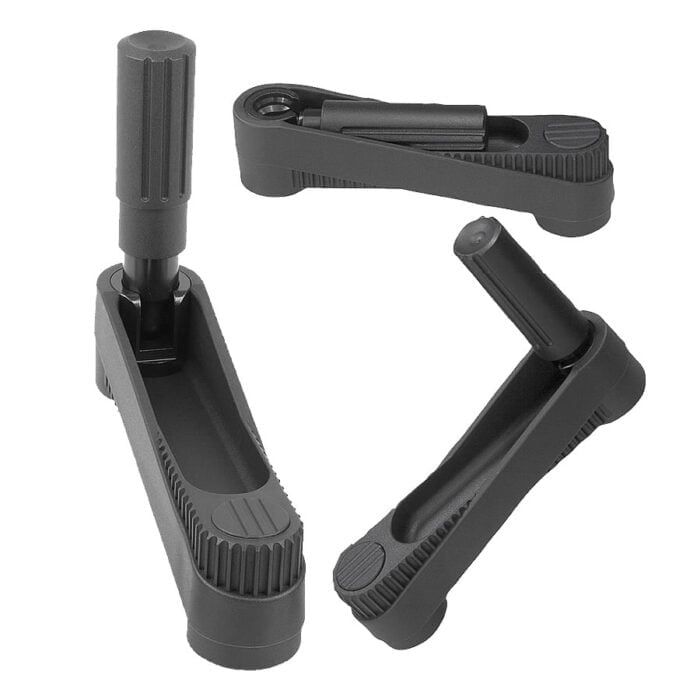 K0266_IV Kipp crank handles with fold-away grip, with square socket