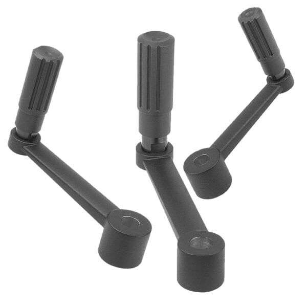 K0997 Kipp crank handles aluminium with fold-away grip - Maxiloc